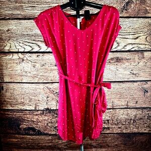 Chic Red High-Low Dress with Star Details